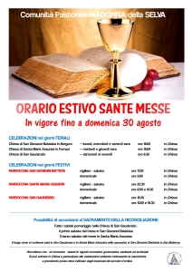 Volantino Messe orario estivo 20201